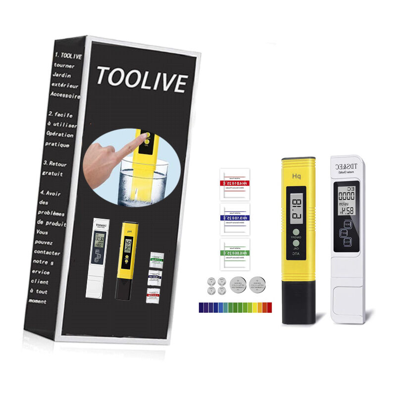 Testeur de Qualité de l'eau, Testeur PH Mètre Électronique, TDS&EC Mètre Température, Auto Calibration, TDS PH EC Température 4 en 1 Set pour Piscine, Aquarium, Aystème RO, Laboratoire