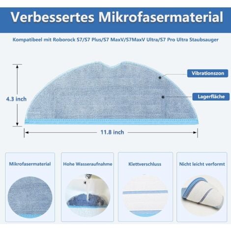 SILRIVES Lot de 14 pièces Serpillère de Rechange pour Roborock S8/S7/S7 Plus/S7 MaxV/ S7 MaxV Plus/ S7 MaxV Ultra /S7 Pro Ultra Aspirateur,Accessoires pour Lingettes en Microfibre
