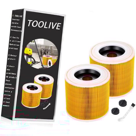 Lot de 2 Filtres pour Aspirateur Kärcher WD3 Premium, WD2, WD3P, MV2, MV3 - Filtre de rechange WD3 - 6.414-552.0