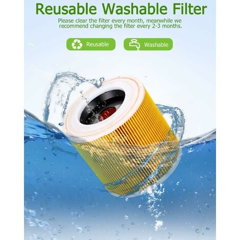 Lot de 2 Filtres pour Aspirateur Kärcher WD3 Premium, WD2, WD3P, MV2, MV3 - Filtre de rechange WD3 - 6.414-552.0