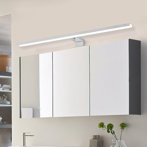 Applique Salle de Bain Avec Interrupteu pour miroir de salle de bain 10 W 800 lm, 60 cm, blanc froid 4 000 K, 2 en 1, 230 V, étanche IP44