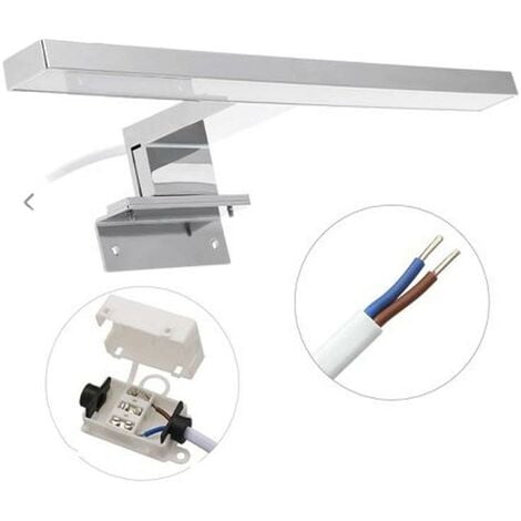 Applique Salle de Bain Avec Interrupteu pour miroir de salle de bain 10 W 800 lm, 60 cm, blanc froid 4 000 K, 2 en 1, 230 V, étanche IP44