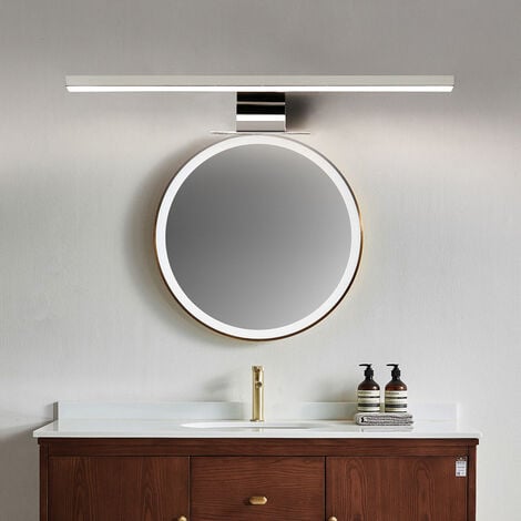 Applique Salle de Bain Avec Interrupteu pour miroir de salle de bain 10 W 800 lm, 60 cm, blanc froid 4 000 K, 2 en 1, 230 V, étanche IP44