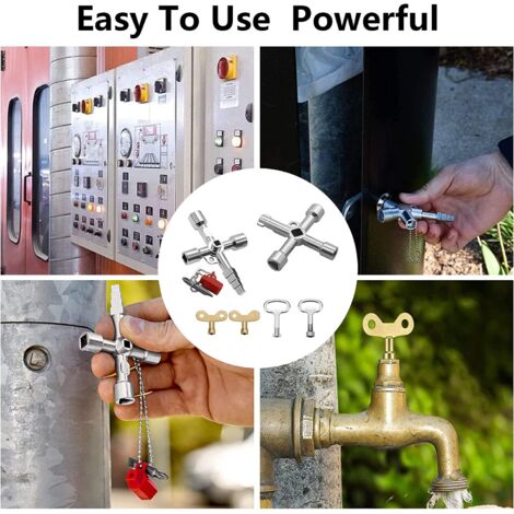 4 Voies Clé Croisée Multifonction à , Clé Carrée Universelle, Clé