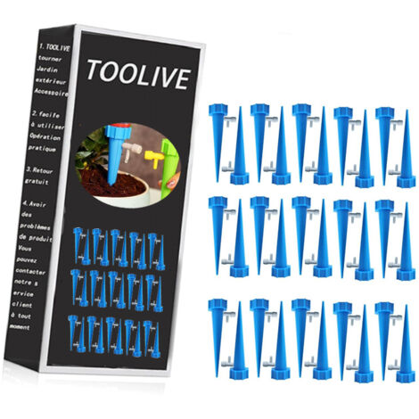 ZoneYan - 30 Bouteilles Goutte-à-Goutte Avec Vanne Réglable - Arrosage Automatique Plantes Jardin Intérieur/Extérieur