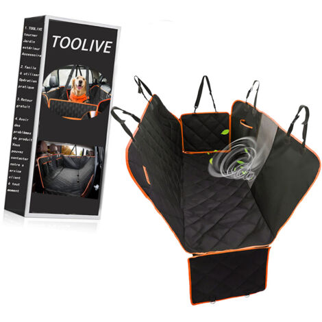 Housse de Siège d'auto pour Chien Banquette Arrière Antidérapant et Imperméable Mise à Niveau Matérielle avec Fenêtre de Visualisation Protection Coffre Universelle Voiture 137X147 cm Noir