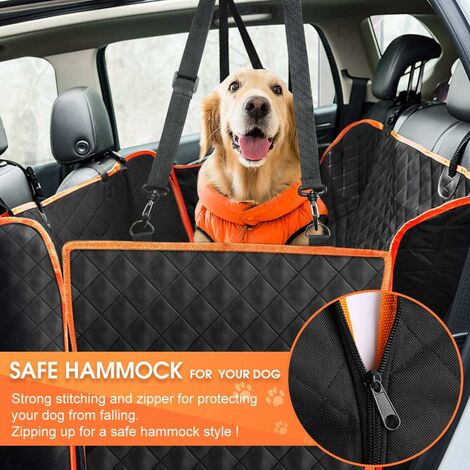 Housse de Siège d'auto pour Chien Banquette Arrière Antidérapant et Imperméable Mise à Niveau Matérielle avec Fenêtre de Visualisation Protection Coffre Universelle Voiture 137X147 cm Noir