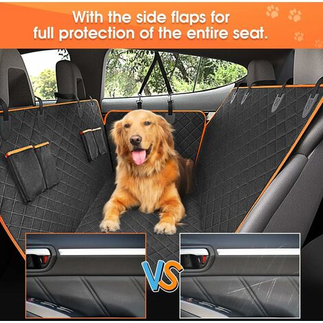 Housse de Siège d'auto pour Chien Banquette Arrière Antidérapant et Imperméable Mise à Niveau Matérielle avec Fenêtre de Visualisation Protection Coffre Universelle Voiture 137X147 cm Noir