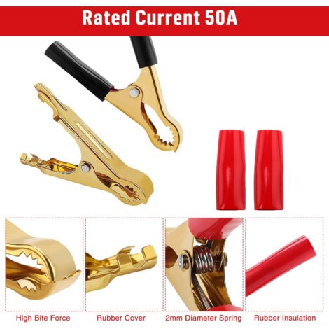 6 Pièces 50A Pinces Crocodiles De Batterie, Pince Voiture Batterie En