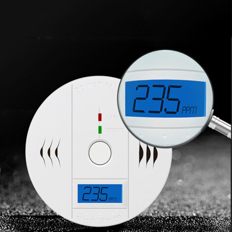 Détecteur de monoxyde de carbone avec affichage LED / capteur Électronique, Détecteur d'alarme de monoxyde de carbone，(rond)