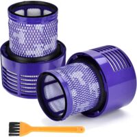 Toolive – Lot de 2 filtres pour aspirateur Dyson V10 SV12 – Lavables et réutilisables – Remplacement pièce 969082-01 pour performance optimale