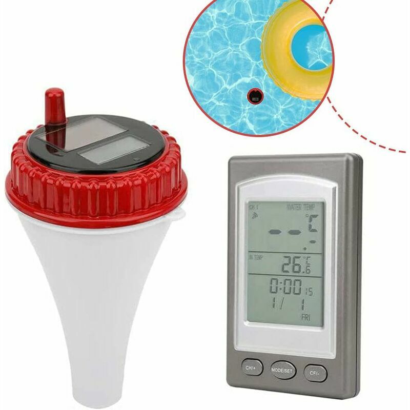 Thermomètre de piscine sans fil Température de l'eau Thermomètre de piscine  flottant avec énergie solaire