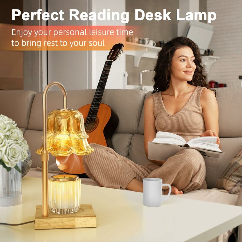 Lampe chauffe-bougie avec minuterie, chauffe-bougie électrique à intensité  variable Compatible avec diverses bougies, lampes aromatiques