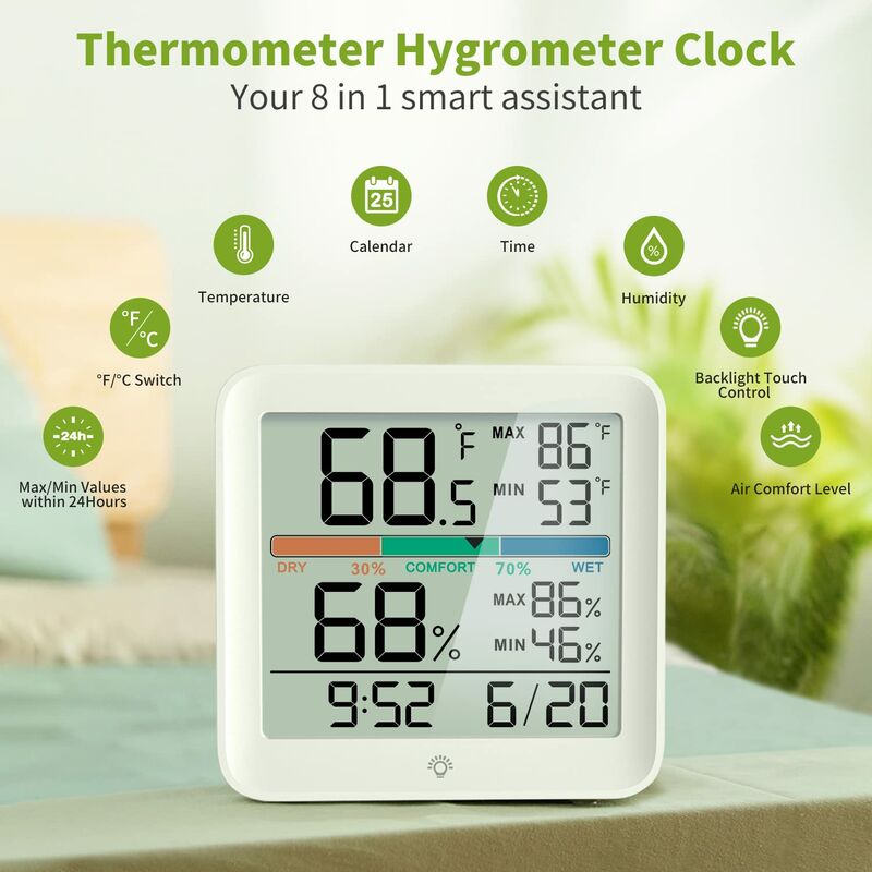 Thermomètre numérique hygromètre pièce calibrée humidimètre - Temu France