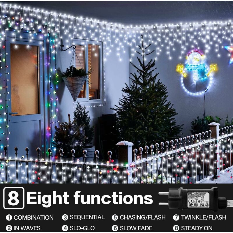 Guirlande lumineuse LED avec télécommande bonhomme de neige Père Noël - Guirlande  lumineuse suspendue - Décoration pour chambre à coucher, dortoir, fête de  Noël