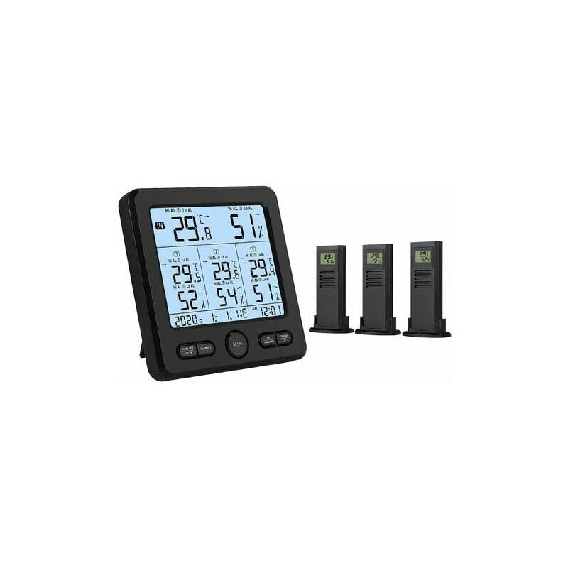 Moniteur numérique LCD Therye.com, hygromètre, jauge, intérieur, extérieur,  température, humidité, compteur, détecteur, station météo, horloge