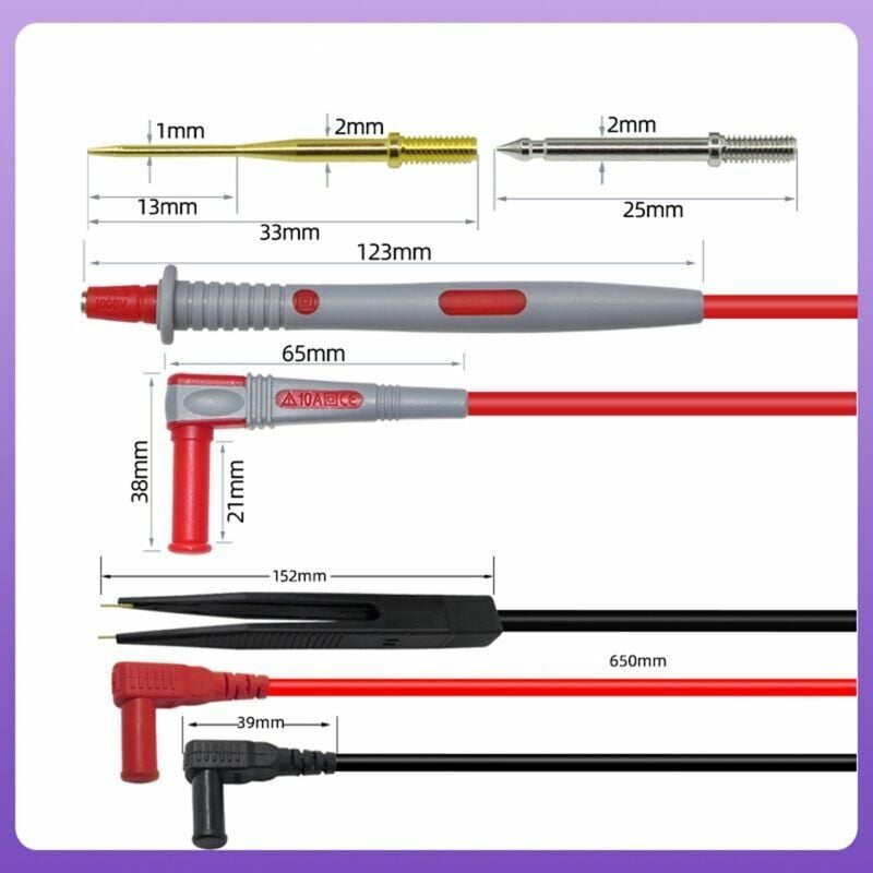 Kit de câbles de mesure de multimètre - Pointes de test électriques  numériques avec pinces