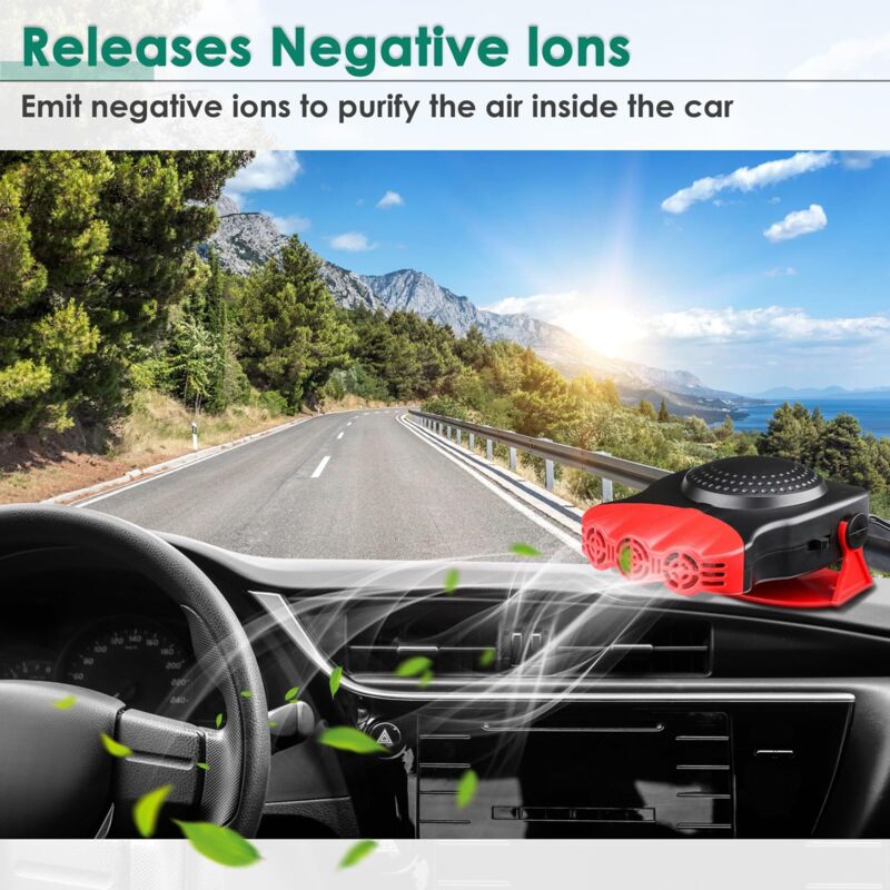 Chauffage Rapide Chauffage Voiture 150W 12V - 2 Modes Température - Dégivrage Pare-brise Support Ventouse Pare-brise