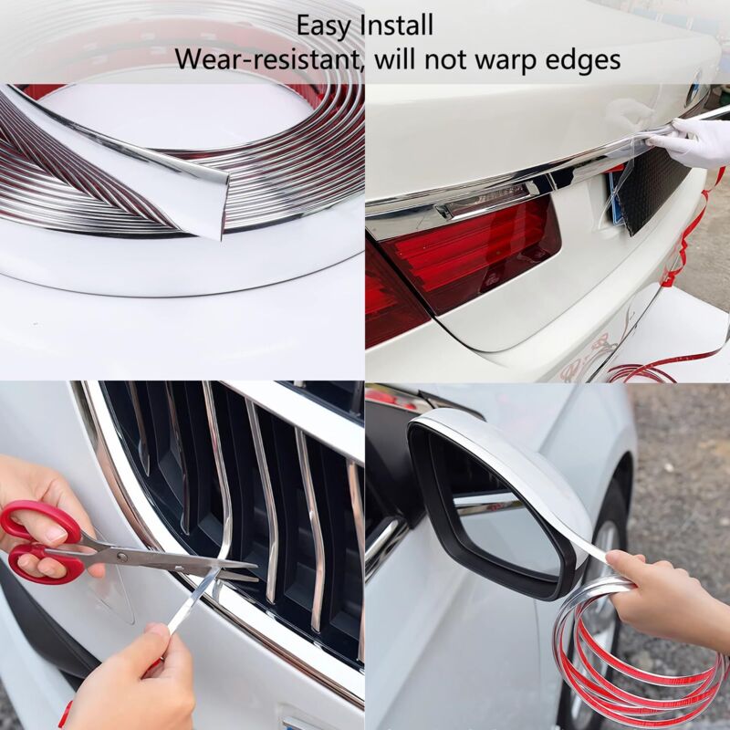 Bande Adhésive Chrome 10mm X 8m Pour Voiture - Décoration Carrosserie Et Vitres