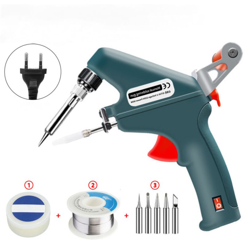 Pistolet à Souder Automatique 80W – Kit 8 En 1 Avec Alimentation En Étain Automatique, Chauffage Céramique Rapide, Support Amovible – Idéal Bricolage & Réparations