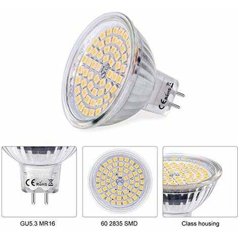 Ampoule LED GU5.3, MR16 LED 12V 3W Equivalent à 30W Lampe Halogène Blanc Chaud 3000K, Ampoules LED Spot Non Dimmable, Lot de 10