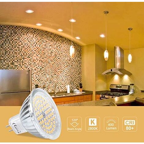 Ampoule LED GU5.3, MR16 LED 12V 3W Equivalent à 30W Lampe Halogène Blanc Chaud 3000K, Ampoules LED Spot Non Dimmable, Lot de 10