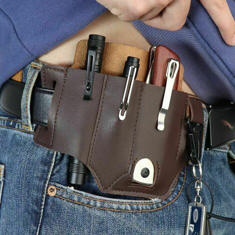 Poche à outils à 9 poches Théard avec ceinture en cuir et 2 anneaux
