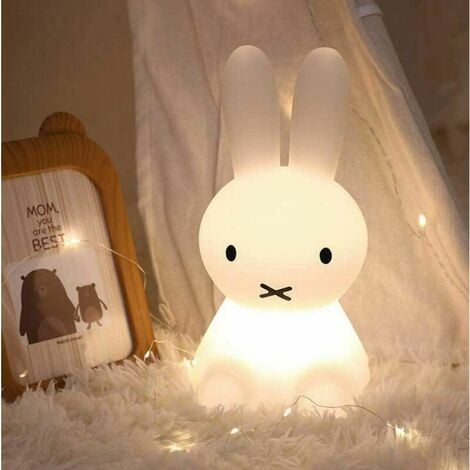 Veilleuse LED décoration jouets d'enfants Veilleuse lapin en plastique  colorée adaptée au cadeau lampe de chevet pour enfants décoration  intérieure (28 cm)