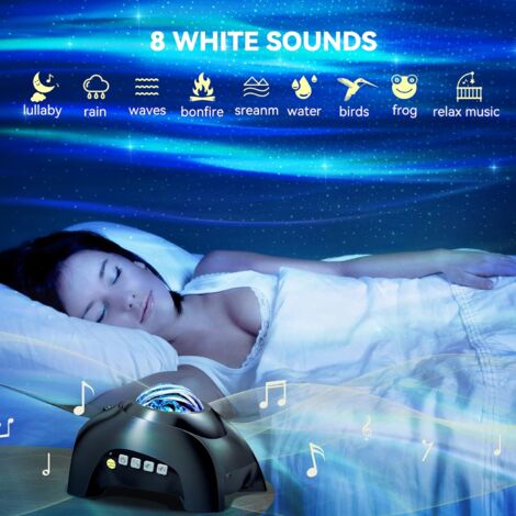 Projecteur Ciel Etoile, Projecteur Galaxie LED Lampe Etoile Projecteur Planetarium, Projecteur Aurore Boréale, Veilleuse Enfant avec Contrôle vocal/Bluetooth/Timer de Bébé Décor de Chambre