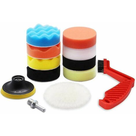 Lot De 6 Embouts De Polissage Pour Meuleuse D'angle - Éponge/laine 100 Mm, Avec Adaptateur Rond - Polissage Voiture - 7