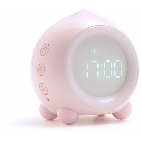 Réveil Enfant Lumineux LED, Réveil en USB Charge,Multifonctionnelle  Réglable Veilleuse Compte à rebours Fille Garcons (