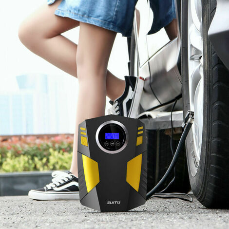 Mini compresseur d'air Portable pour voiture, 300 PSI, 12V, pompe  électrique de gonflage de pneus avec manomètre - AliExpress