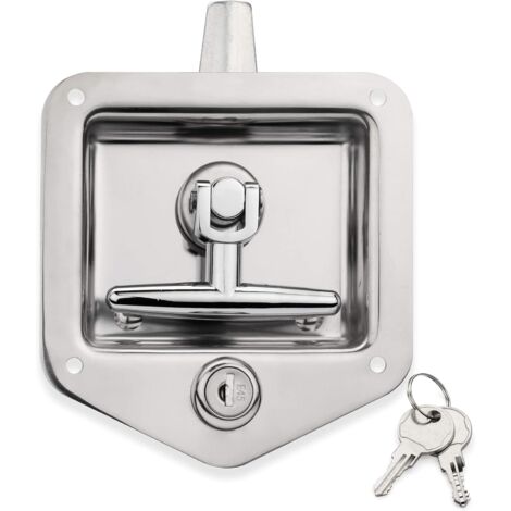 Serrure à Poignée En T En Alliage De Zinc - Pour Bouchon De Camion Ou Porte De Garage - Avec 2 Clés