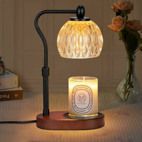 Lampe chauffe-bougie, chauffe-bougie électrique avec minuterie et  variateur, chauffe-cire réglable en hauteur pour