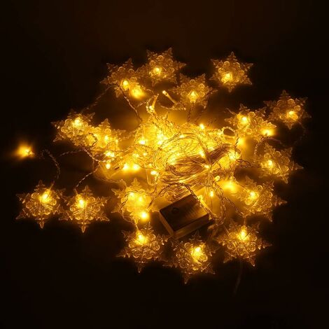 Rideau Lumineux Flocon de Neige, 3.5M Guirlandes Lumineuses 96 LED 8 Modes  d'Eclairage, Decoration de Fenêtre, Noël, Mariage, Anniversaire, Maison,  Pati - Blanc Chaud