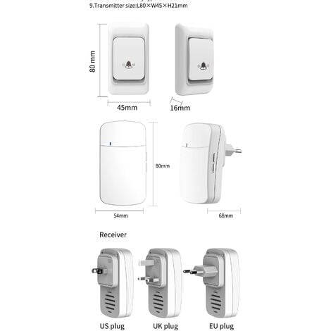 Sonnette IP44 pour kit carillon Confort - Blanc - Maison Moderne