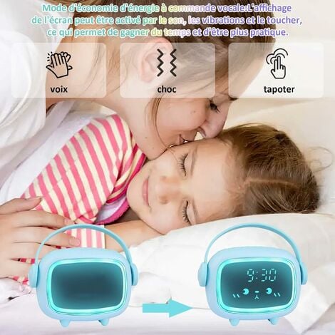 Réveil éducatif jour/nuit analogique et numérique pour les enfants