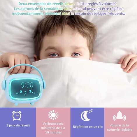 Réveil LED à Volume Réglable avec Affichage de l'Heure pour Enfant, Réveil  Lumineux Mignon avec Caneton, 5 Groupes