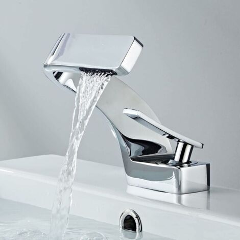 robinet de cascade de salle de bain, robinet de lavabo chromé moderne, robinet de salle de bain, robinet mitigeur de lavabo,