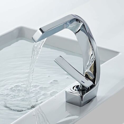 robinet de cascade de salle de bain, robinet de lavabo chromé moderne, robinet de salle de bain, robinet mitigeur de lavabo,