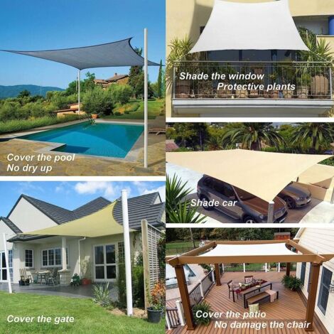 Voile D'ombrage Carré Cool Area 2.5x2.5m - Protection UV 95% - Imperméable - Anthracite