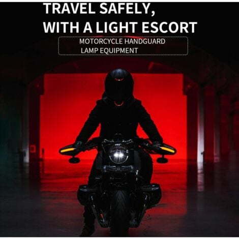 Protège-main moto universel avec protège-main LED protection guidon moto  noir