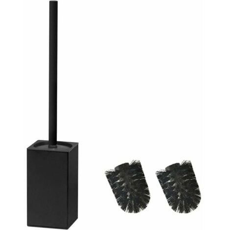Porte-brosse WC carré en acier inoxydable 304 (noir)