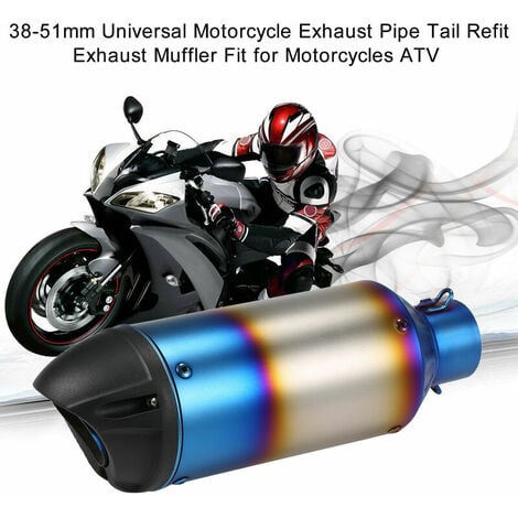 Silencieux d'échappement universel de queue de tuyau d'échappement de moto  de 38-51 mm adapté pour les motos ATV (argent)