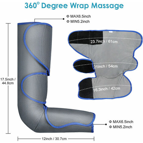 Biuble Massage Jambes Appareil de Massage pour Jambes Compression air avec  3 Modes 3 Intensités-EU