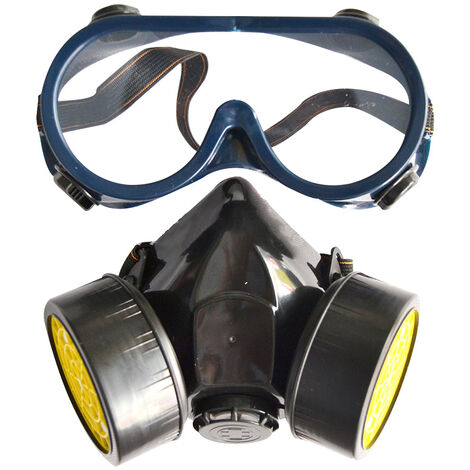 Masque Respiratoire, Protection Respiratoire Réutilisable Filtrant avec  Lunettes, Masque de Protection Anti-Poussiere Anti Gaz pour Peinture,SEMAket