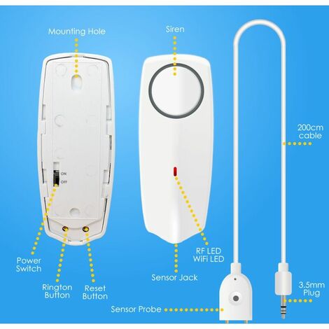 Detecteur De Fuite D Eau D Tecteur Inondation Alarme Eau D Tecteurs D