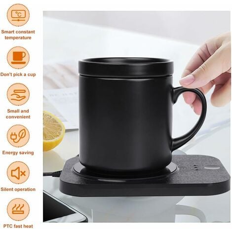 Chauffe-tasse à café, tapis chauffant électrique USB pour bureau,  chauffe-tasse chauffant pour la maison, le bureau, le café et le thé