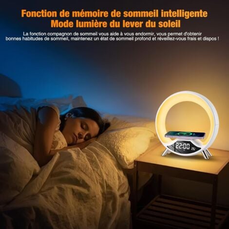 Veilleuse intelligente LED RVB, lampe de bureau, réveil, haut