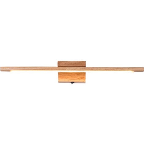Lampe de miroir de salle de bain en bois avec interrupteur Applique murale d'intérieur moderne à LED IP44 Lampe de coiffeuse étanche, 60cm, 3000K